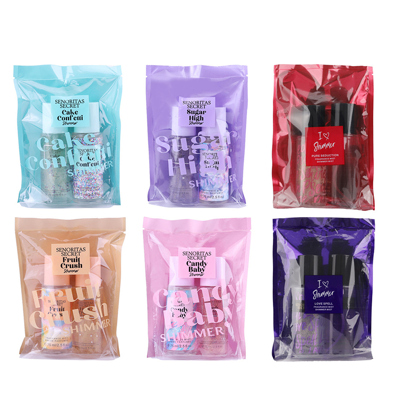 Sesuaikan logo Body Mist Collection Perfume Body Spray Set Secret Body Mist 75ml*2