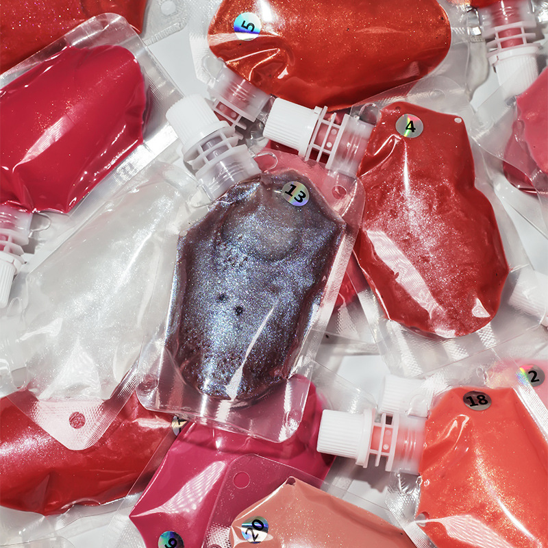 Beg Plastik 200ml Beg Muncung Pengilat Bibir Vegan dan Pigmen Asas Lipgloss Siap Tanpa Kekejaman